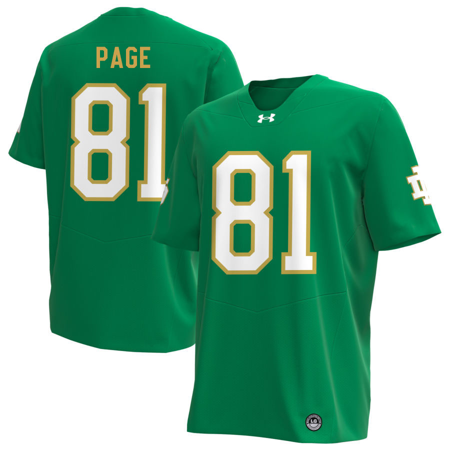 Alan Page Notre Dame Jerseys, UND Fighting Irish College Football Apparels Stitched-Green